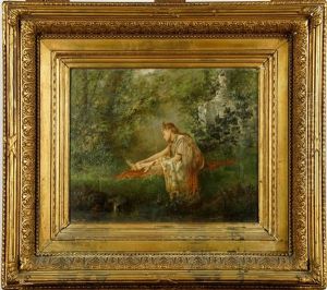 Elegante Au Lezard, Dans Les Bois by Henri Langerock