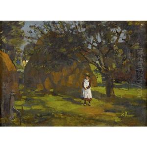 Gartenszene Mit Einem Madchen Gartenszene Mit Einem Madchen