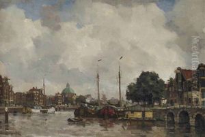 An Amsterdam Canal With The Koepelkerk Beyond An Amsterdam Canal With The Koepelkerk Beyond
