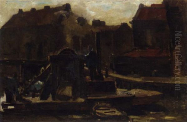 Dredging In An Amsterdam Canal - view 1