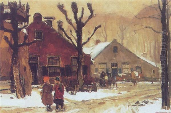 View Of De Brink, Laren, In The Snow - view 1