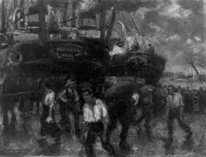 Laborers On A Quay In The Harbour Of Amsterdam