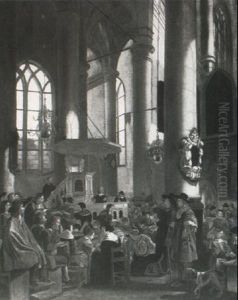 A Church Interior by Rutger van Langevelt