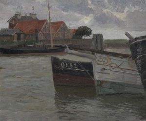 Boote An Anlegestellen by Carl Langhein