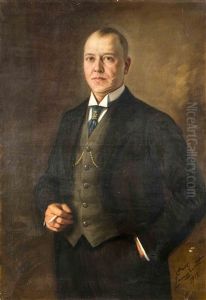 Herrenportrait Eines Mannes Mit Schmiss Im Gesicht Und Zigarette In Der Hand