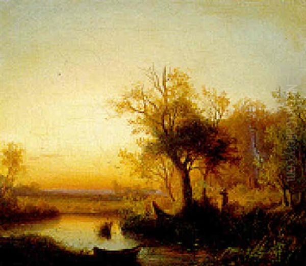Hunters In A River Landscape - view 1