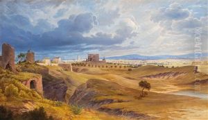 Rome As Seen From The Via Appia by Joseph Langl