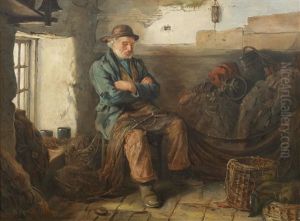 A Fisherman Amongst His Nets by Walter Langley