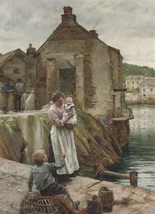 On The Quay, Newlyn by Walter Langley