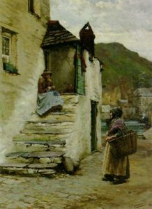 At Polperro, Cornwall by Walter Langley