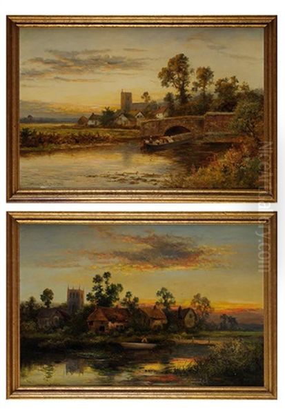 Scenes Of Riverside Villages At Sunset - view 1