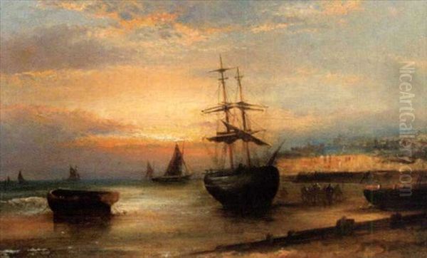 A Sailing Ship In Harbour - view 1