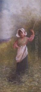 Portrait Of Lady In Hayfield