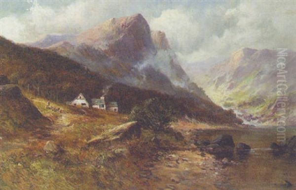 Cottages On The Bank In A Welsh Mountainous Landscape - view 1