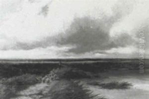 Extensive Country View With Drover And Sheep