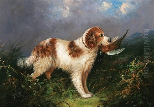 Spaniel With His Catch - view 1