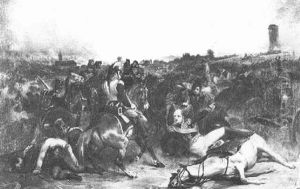 Mort Du Marechal Lannes A La Bataille D'essling Le 22 Mai 1809 by Jean-Charles Langlois