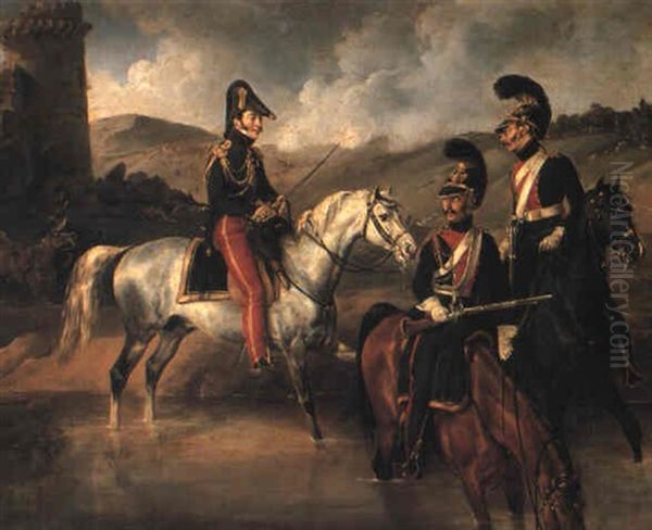French Officer And Troopers, Probably In A Penninsular War Setting - view 1