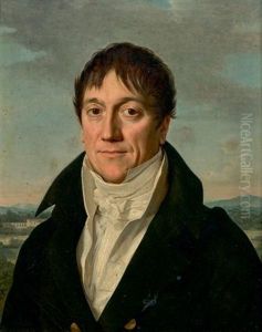 Portrait D'homme En Buste Devant La Campagne Romaine