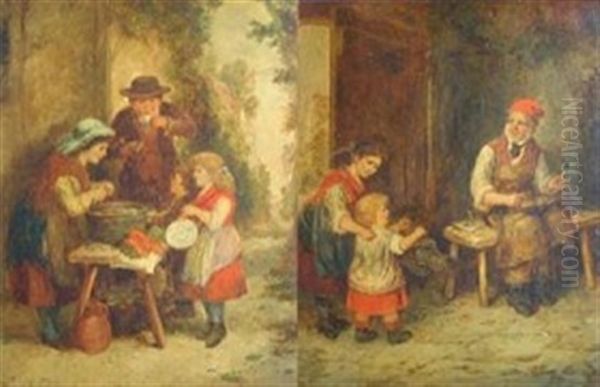 Pair Of Genre Scenes With Children (2 Works) - view 1