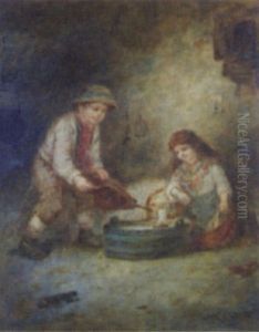 Interior Scene With Children by Mark William Langlois