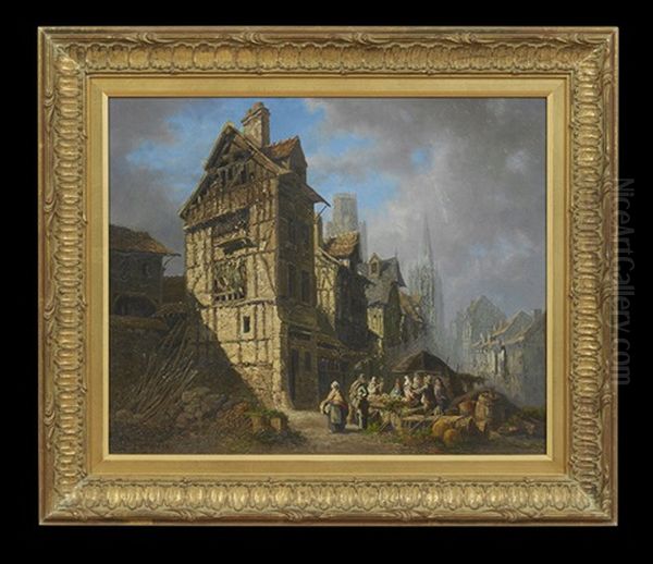 Market Day, Rouen - view 1