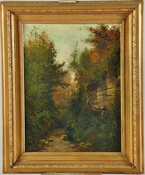 Femme Sur Un Chemin De Foret - view 1