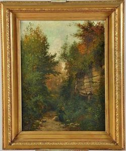 Femme Sur Un Chemin De Foret by Paul Langlois