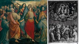 Le Christ Apparaissant A La Vierge Et Aux Apotres by Bernardino Lanino