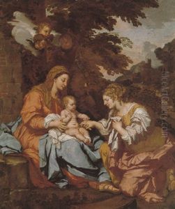 The Mystic Marriage Of St Catherine by Prosper Henricus Lankrink