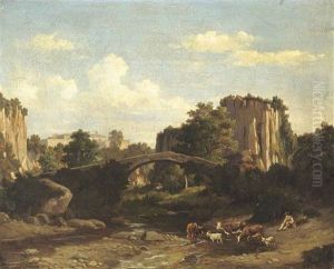 A Herder Resting In An Italianate Landscape