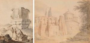 Capriccio Col Mausoleo Di Marcoantonio Anzio Lupo Sullo Sfondo Di Santa Costanza