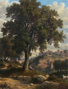 Les Environs De Rome, Pres De Tivoli by Felix-Hippolyte Lanoue