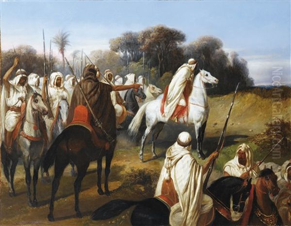 Preparing For Battle (possibly Abd-el-kader And His Troops) - view 1