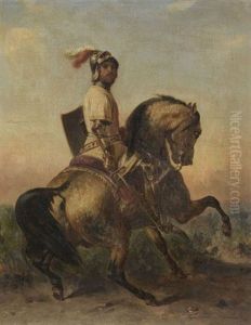Cavalier Medieval En Armure by Francois Emile de Lansac
