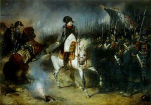 La Campagne De France: Napoleon Montrant Son Sang Froid A Ses Troupes by Francois Emile de Lansac
