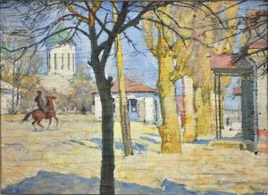 Temir-khan-choura (cavalier Sur La Place Du Village)