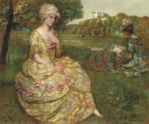 Reading By A Lake - view 1