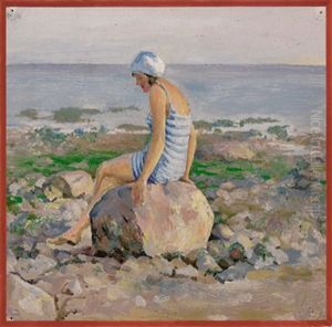 Am Strand by Evgeni Evgen'evich Lansere