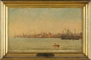 View Of Boston Harbor by Walter Franklin Lansil