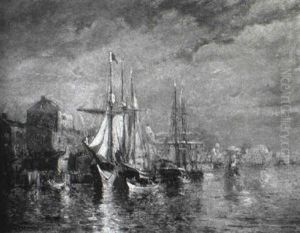 The Harbor Front, Boston by Walter Franklin Lansil
