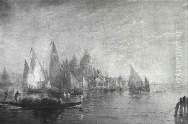 Sundown. Santa Maria Del Saluta And Entrance To The Grand Canal, Venice - view 1