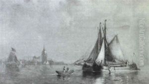 In Dordrecht Harbor - Holland by Walter Franklin Lansil