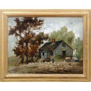Farm Scene by Wilbur H. Lansil