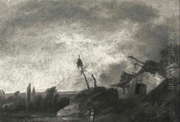 Landscape With Rustic Cottages And Figures - view 1