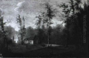 Paysage De Riviere Avec L'entree D'un Parc