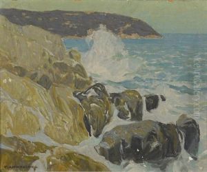 Cote Rocheuse Aux Alentours De Nice, Quai Rauba-capeu by Fernand Lantoine