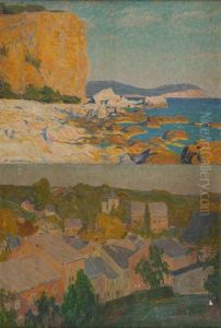 Rochers Sainte Marguerite (+ Vue De Village; 2 Works) by Fernand Lantoine