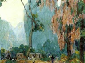 Village Africain by Fernand Lantoine