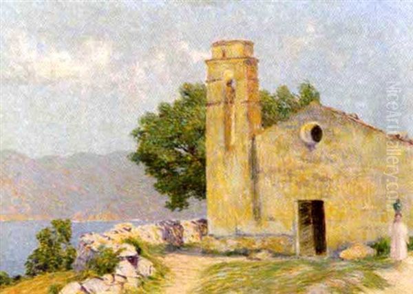 Paysage Mediterranean Avec Eglise - view 1